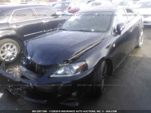 JTHBF5C28B5154560 - 2011 LEXUS IS 250 BLACK photo 2