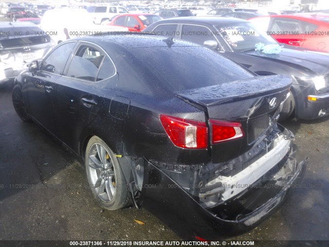 JTHBF5C28B5154560 - 2011 LEXUS IS 250 BLACK photo 3