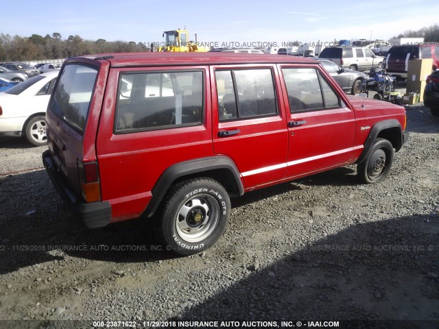 1J4FT28SXPL637130 - 1993 JEEP CHEROKEE RED photo 4