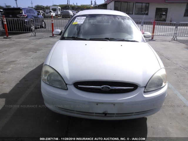 1FAFP55U01G120622 - 2001 FORD TAURUS SES WHITE photo 6