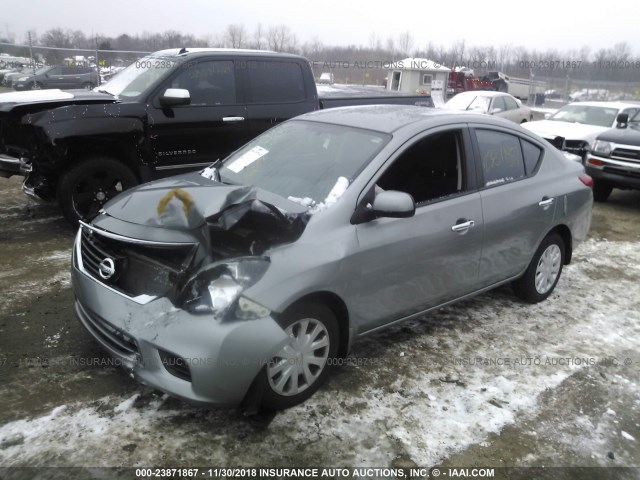 3N1CN7AP0DL863640 - 2013 NISSAN VERSA S/S PLUS/SV/SL GRAY photo 2