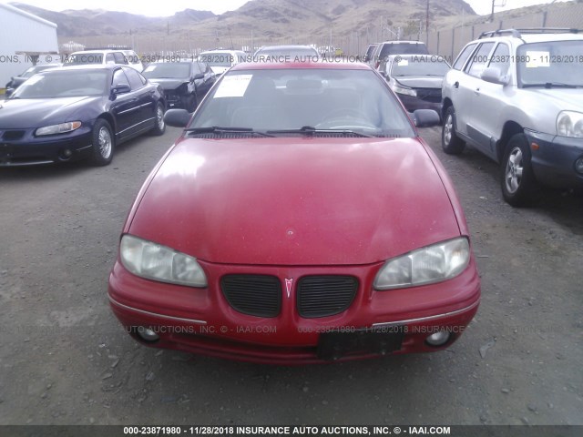 1G2NE52T5WC700524 - 1998 PONTIAC GRAND AM SE RED photo 6