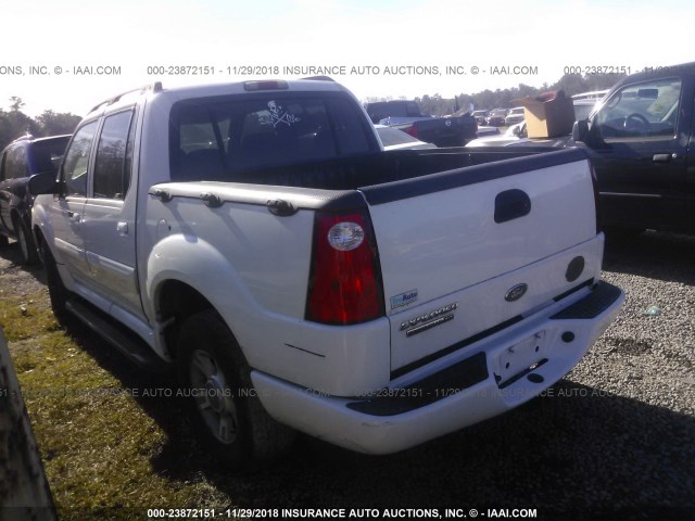 1FMZU67K54UB03558 - 2004 FORD EXPLORER SPORT TRAC  WHITE photo 3