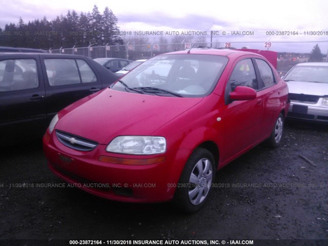 KL1TD52695B360757 - 2005 CHEVROLET AVEO LS RED photo 2