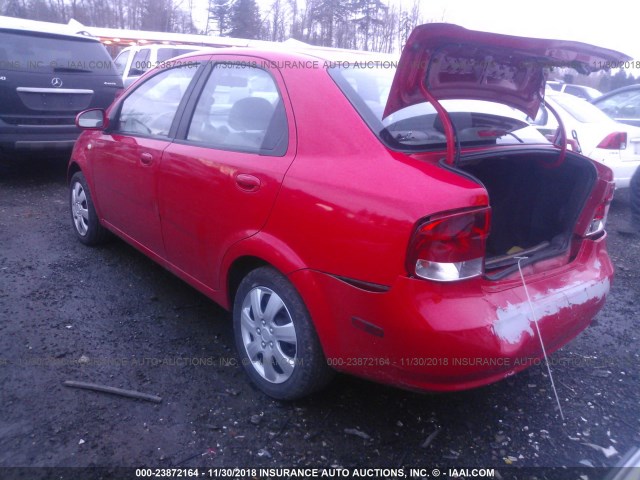 KL1TD52695B360757 - 2005 CHEVROLET AVEO LS RED photo 3