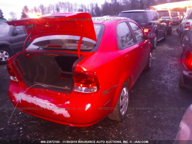 KL1TD52695B360757 - 2005 CHEVROLET AVEO LS RED photo 4