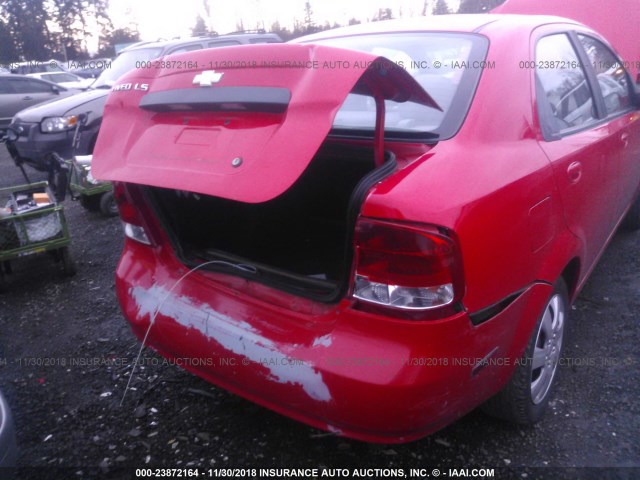 KL1TD52695B360757 - 2005 CHEVROLET AVEO LS RED photo 6