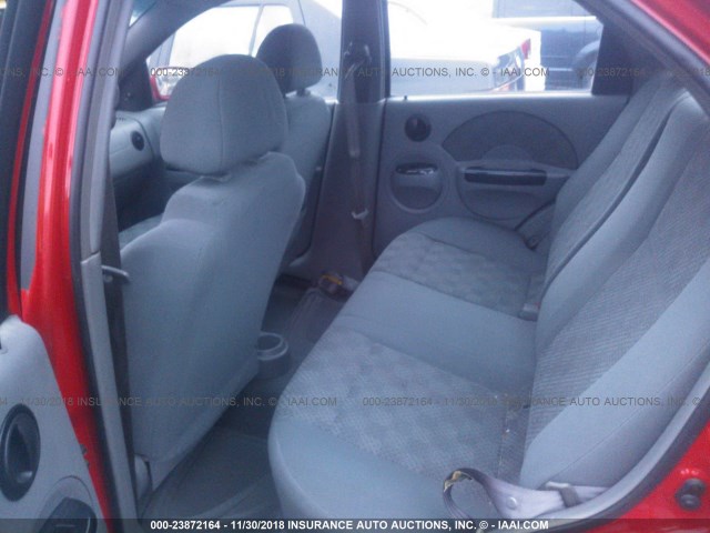 KL1TD52695B360757 - 2005 CHEVROLET AVEO LS RED photo 8