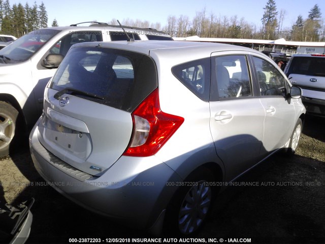 3N1CE2CPXEL406450 - 2014 NISSAN VERSA NOTE S/S PLUS/SV/SL SILVER photo 4