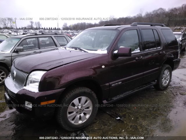 4M2EU47E47UJ08217 - 2007 MERCURY MOUNTAINEER LUXURY MAROON photo 2