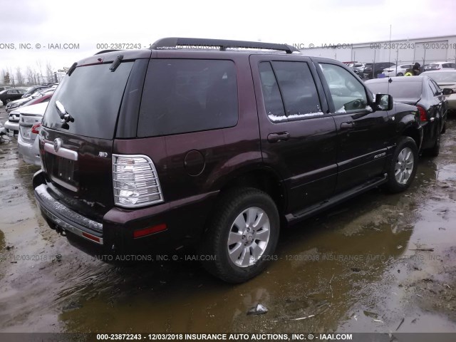 4M2EU47E47UJ08217 - 2007 MERCURY MOUNTAINEER LUXURY MAROON photo 4