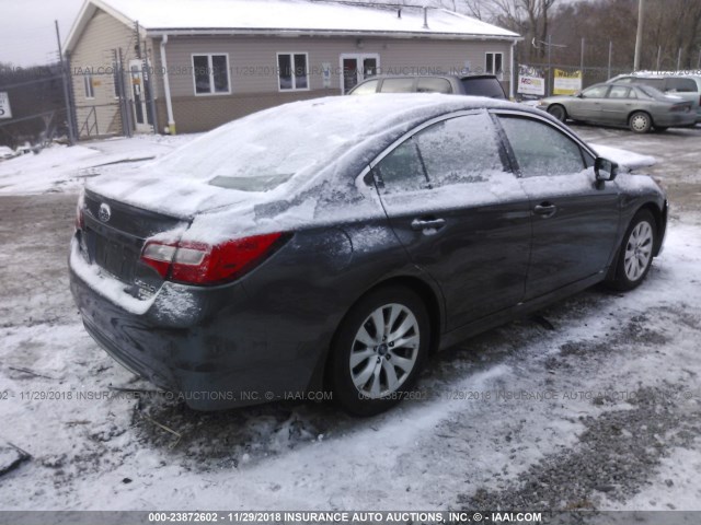 4S3BNAF65F3032414 - 2015 SUBARU LEGACY 2.5I PREMIUM GRAY photo 4