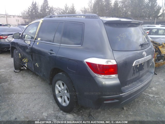 5TDBK3EH4DS189127 - 2013 TOYOTA HIGHLANDER PLUS/SE GRAY photo 3