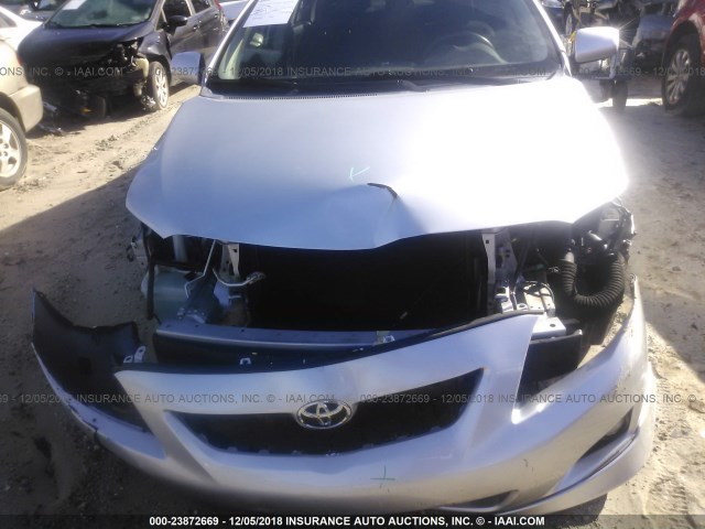 1NXBU4EE4AZ301515 - 2010 TOYOTA COROLLA S/LE/XLE SILVER photo 6