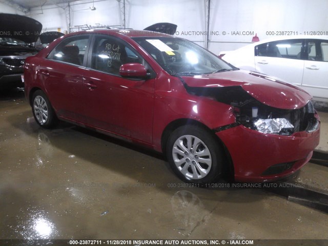 KNAFU4A26D5737098 - 2013 KIA FORTE EX RED photo 1