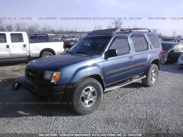 5N1ED28Y0YC593557 - 2000 NISSAN XTERRA XE/SE BLUE photo 2