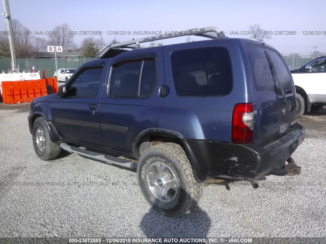 5N1ED28Y0YC593557 - 2000 NISSAN XTERRA XE/SE BLUE photo 3