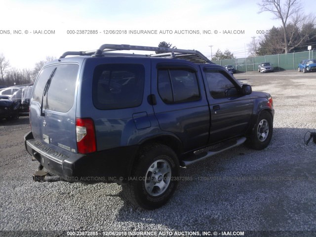 5N1ED28Y0YC593557 - 2000 NISSAN XTERRA XE/SE BLUE photo 4