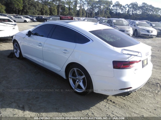 WAUDNCF51JA056772 - 2018 AUDI A5 PREMIUM S LINE WHITE photo 3