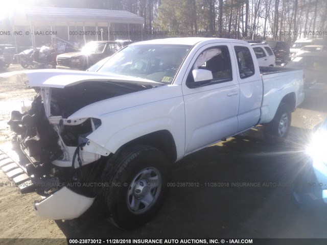 5TFRX5GN7JX111025 - 2018 TOYOTA TACOMA ACCESS CAB/SR/SR5/TRD SPT WHITE photo 2