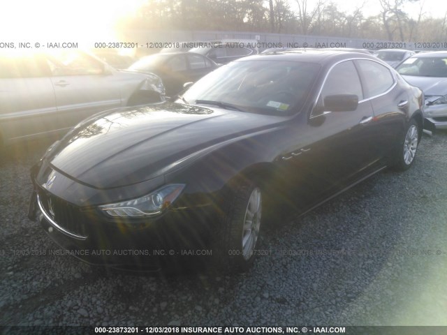 ZAM57XSA6E1090221 - 2014 MASERATI GHIBLI BLACK photo 2