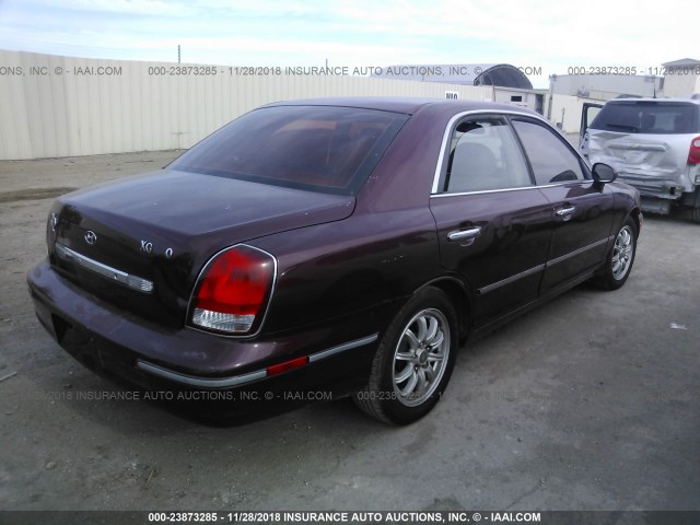 KMHFU45E43A263290 - 2003 HYUNDAI XG 350 MAROON photo 4