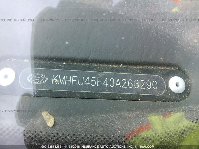 KMHFU45E43A263290 - 2003 HYUNDAI XG 350 MAROON photo 9