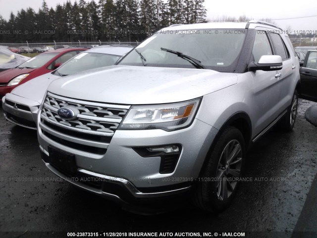 1FM5K8F81JGB45452 - 2018 FORD EXPLORER LIMITED SILVER photo 2