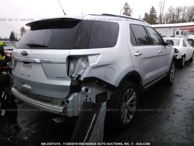 1FM5K8F81JGB45452 - 2018 FORD EXPLORER LIMITED SILVER photo 4