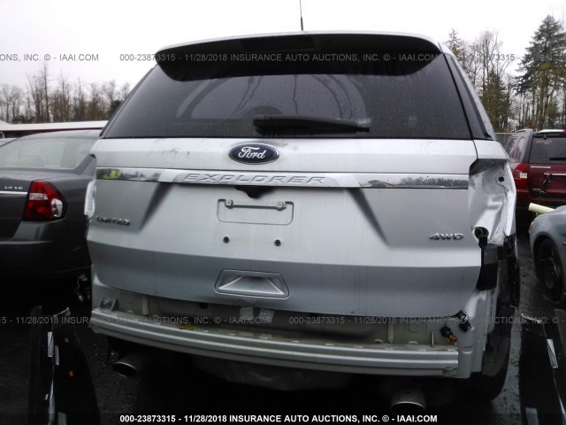 1FM5K8F81JGB45452 - 2018 FORD EXPLORER LIMITED SILVER photo 6