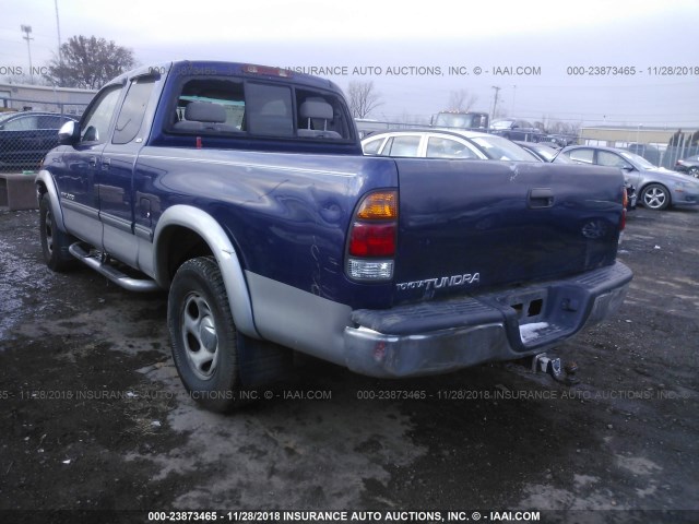 5TBRT3418YS013910 - 2000 TOYOTA TUNDRA ACCESS CAB/ACCESS CAB SR5 BLUE photo 3