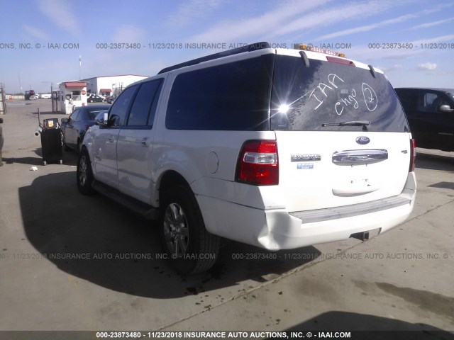 1FMFK15568LA69912 - 2008 FORD EXPEDITION EL XLT WHITE photo 3