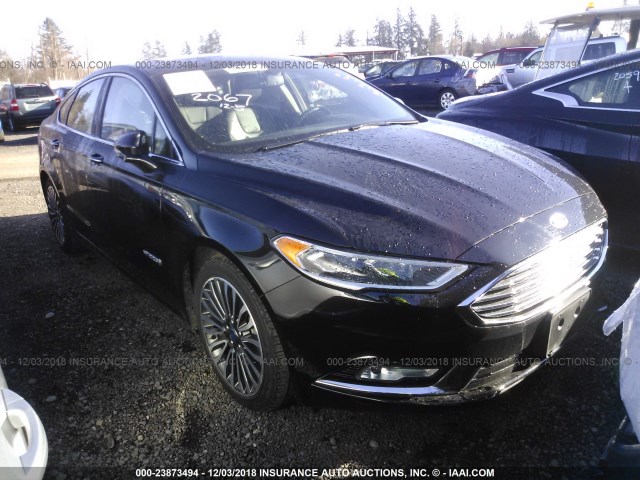 3FA6P0RU4JR163351 - 2018 FORD FUSION TITANIUM/PLATINUM HEV BLACK photo 1