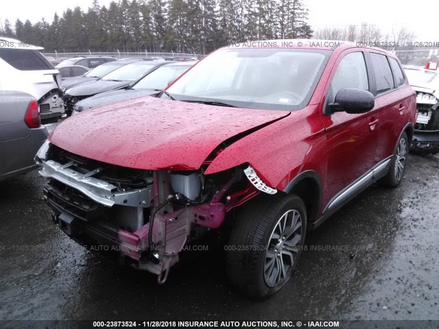 JA4AZ3A32JZ059434 - 2018 MITSUBISHI OUTLANDER SE/SEL RED photo 2