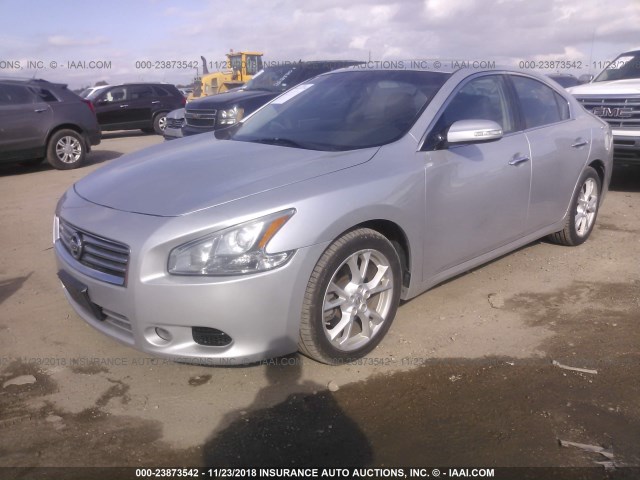 1N4AA5AP5DC827240 - 2013 NISSAN MAXIMA S/SV SILVER photo 2