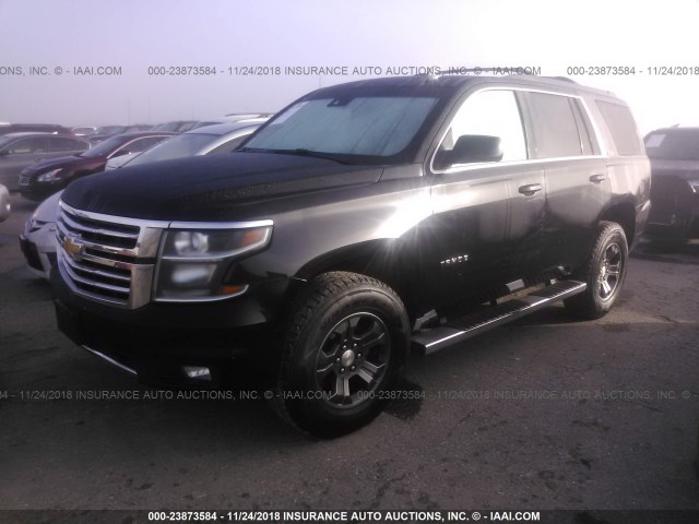 1GNSKBKC0FR634216 - 2015 CHEVROLET TAHOE K1500 LT BLACK photo 2