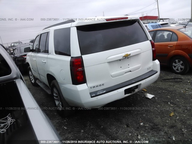 1GNSKBKC4FR500244 - 2015 CHEVROLET TAHOE K1500 LT WHITE photo 3