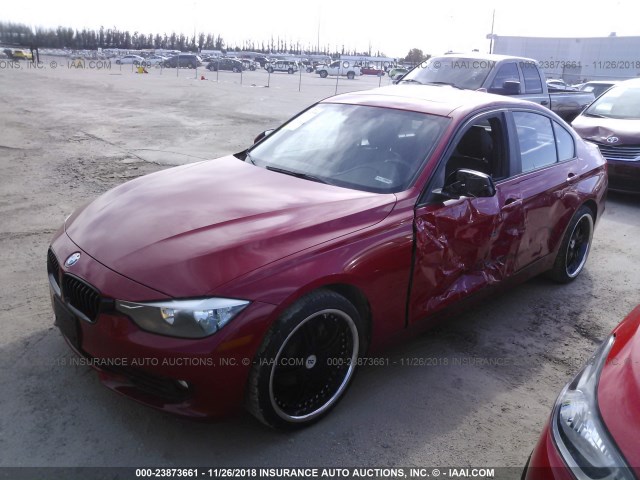 WBA3C3G51ENS71583 - 2014 BMW 320 I/XDRIVE RED photo 2