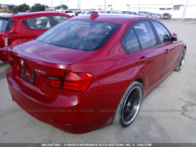 WBA3C3G51ENS71583 - 2014 BMW 320 I/XDRIVE RED photo 4