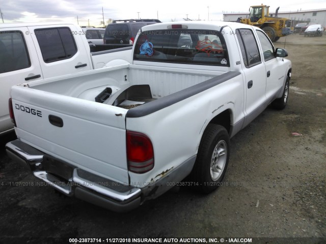 1B7GL2AX8YS723107 - 2000 DODGE DAKOTA QUAD WHITE photo 4