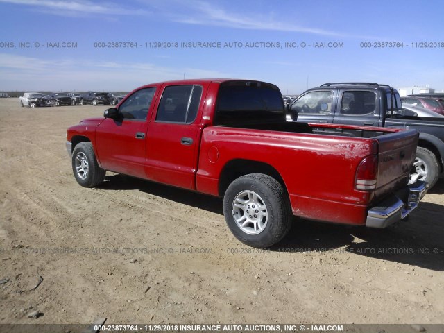 1B7GL2AN91S192410 - 2001 DODGE DAKOTA QUAD RED photo 3