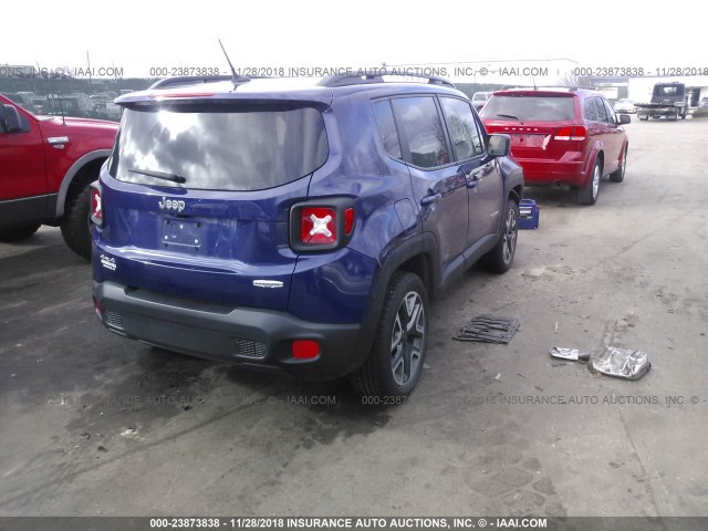 ZACCJBBTXGPE28482 - 2016 JEEP RENEGADE LATITUDE BLUE photo 4