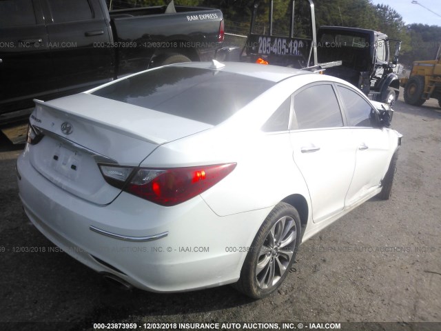 5NPEC4AC4CH429467 - 2012 HYUNDAI SONATA SE/LIMITED WHITE photo 4