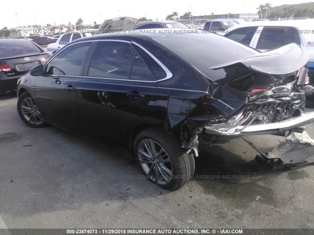 4T1BF1FK8FU100432 - 2015 TOYOTA CAMRY LE/XLE/SE/XSE BLACK photo 3