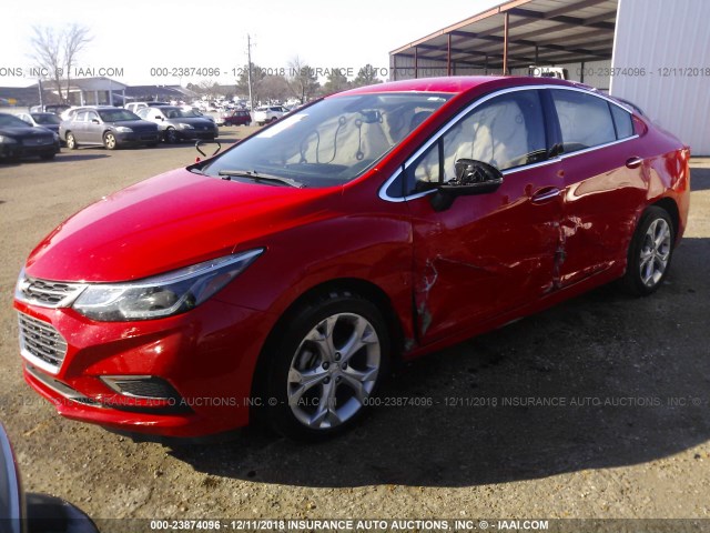 1G1BF5SM4H7264709 - 2017 CHEVROLET CRUZE PREMIER RED photo 2