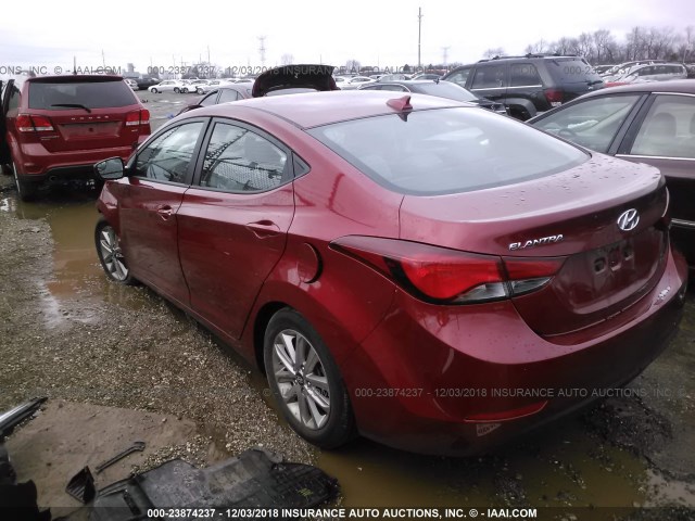 5NPDH4AE9GH690940 - 2016 HYUNDAI ELANTRA SE/SPORT/LIMITED RED photo 3