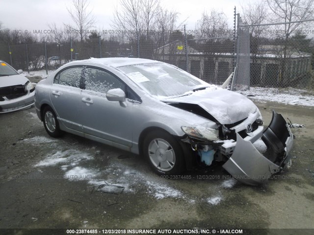 JHMFA36217S003309 - 2007 HONDA CIVIC HYBRID SILVER photo 1