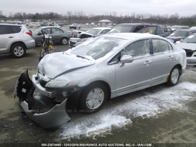 JHMFA36217S003309 - 2007 HONDA CIVIC HYBRID SILVER photo 2