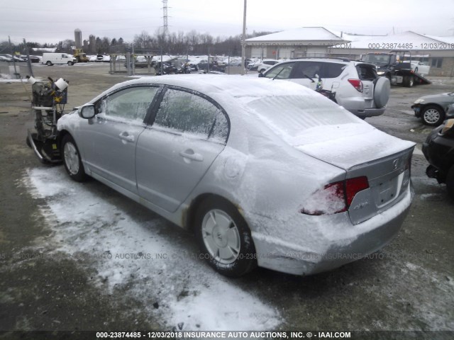 JHMFA36217S003309 - 2007 HONDA CIVIC HYBRID SILVER photo 3