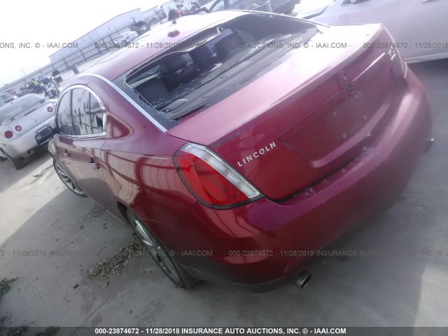 1LNHL9FTXAG614476 - 2010 LINCOLN MKS RED photo 3